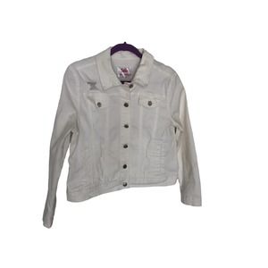 Justice White Jean Jacket Youth 2XL
